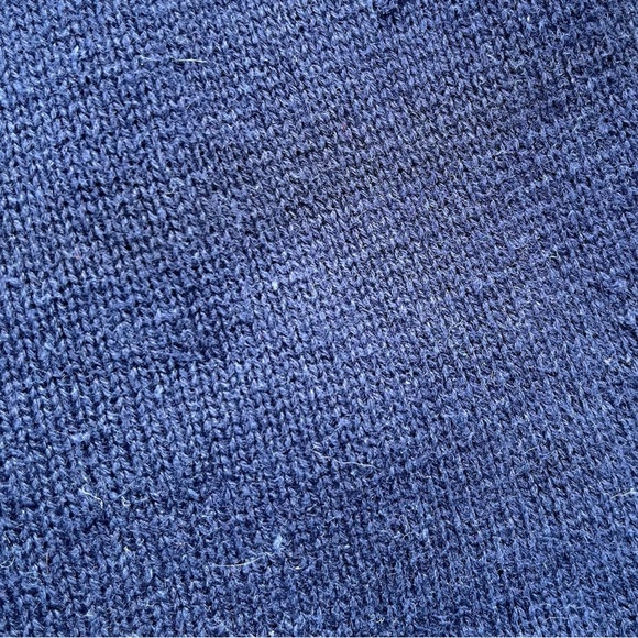 Vintage Floral Embroidered Navy Blue Knit Button Front White Stag Sweater Vest - Picture 8 of 8